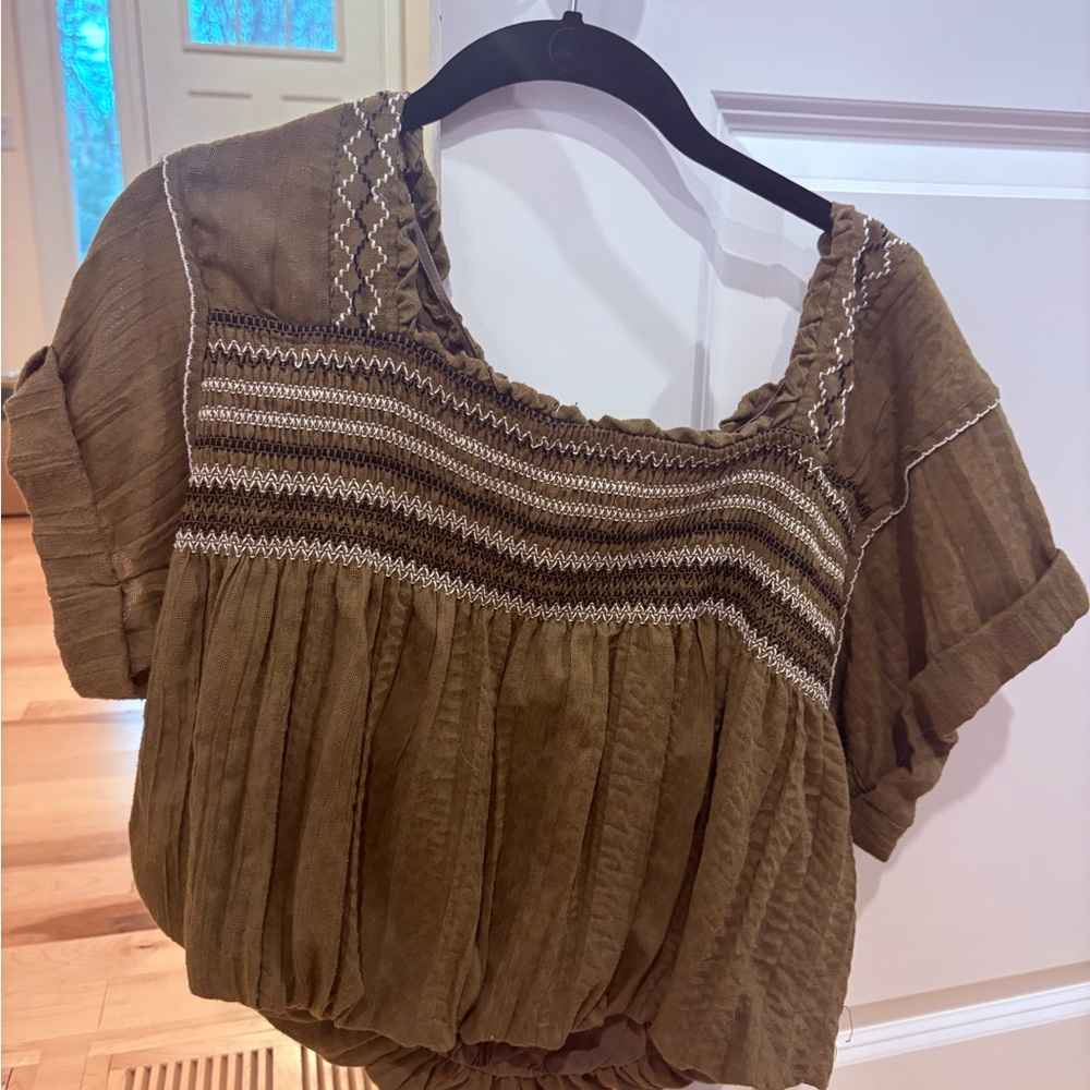 Free people green crop top